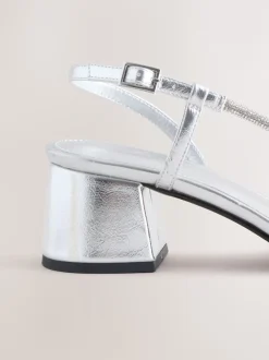 Next Argent - Sandales à talons carrés et à bretelles ornées de bijoux Forever Comfort Hot