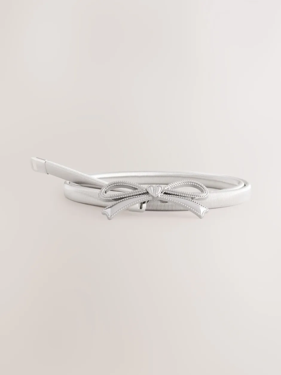 Next Argent Nœud - Ceinture fine extensible New