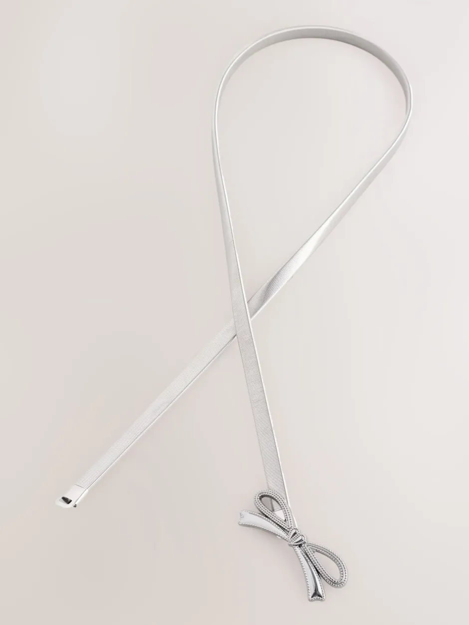 Next Argent Nœud - Ceinture fine extensible New