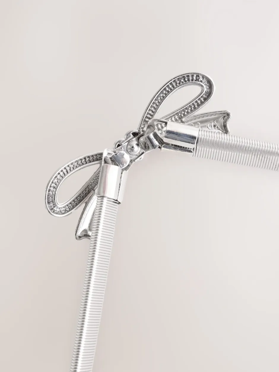 Next Argent Nœud - Ceinture fine extensible New