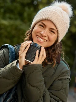 Next Avoine - Bonnet à pompon en maille pointelle Best