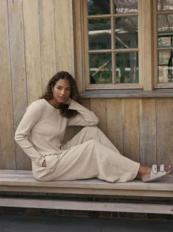 self. Avoine - soi-même. Pyjama côtelé boutonné Clearance