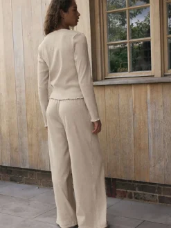 self. Avoine - soi-même. Pyjama côtelé boutonné Clearance