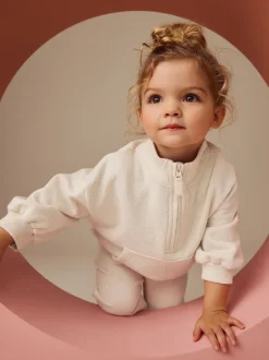 Next - Sweat-shirt à col zippé (3mois-7ans) Avoine Discount