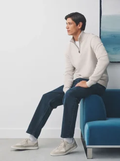 Next - Uni - Pull N.Premium Coupe classique 100% Coton Premium à fermeture éclair Avoine Hot