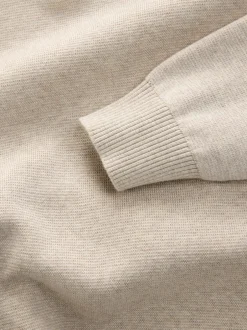 Next - Uni - Pull N.Premium Coupe classique 100% Coton Premium à fermeture éclair Avoine Hot