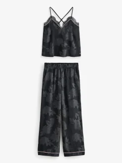 B by Ted Baker Pyjamas caraco Noir Fleuri en jacquard New