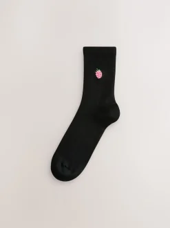 Next - Chaussettes à motif brodé 4 Pack Baies Discount