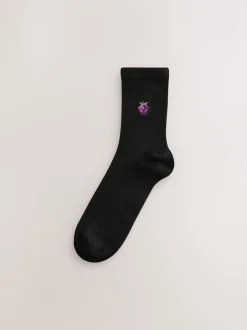 Next - Chaussettes à motif brodé 4 Pack Baies Discount