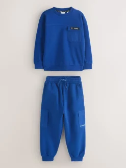 Baker by Ted Baker Ensemble Sweat-shirt et Joggings oversize bleu cobalt