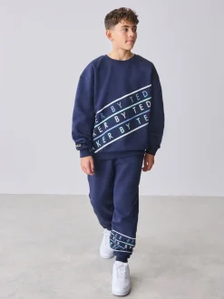 Baker by Ted Baker ensemble sweat-shirt graphique bleu marine oversize et joggings New