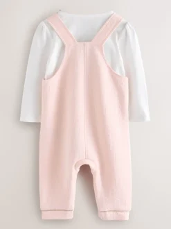 Baker by Ted Baker Ensemble salopette et t-shirt rose en jacquard à nœud Outlet