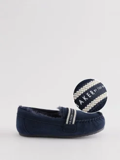 Baker by Ted Baker Garçons Chaussons mocassins marine Clearance