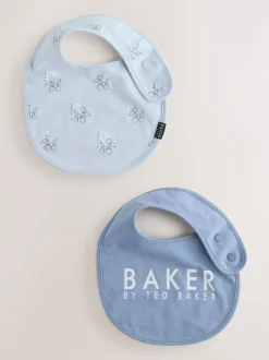 Baker by Ted Baker lot de 2 bavoirs bébé bleus New