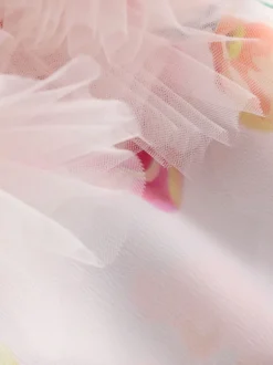 Baker by Ted Baker Robe dos nu rose 3D duveteuse en maille à volants Sale