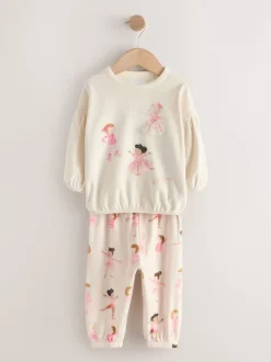 Next Ballerine écru/rose - Pyjama en laine polaire (9mths-10yrs) Sale