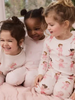 Next - Lot de 3 pyjamas Snuggle à manches longues (9mois-12ans) Ballerine rose/crème Best
