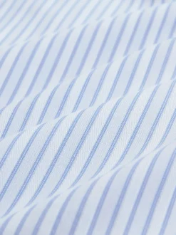 Next Bande blanche/bleue - Chemise habillée à manches longues riche en coton Outlet