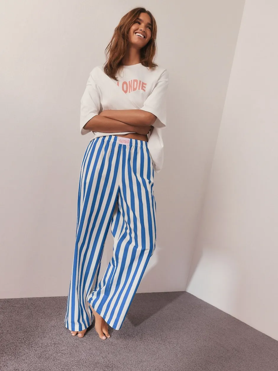 Next Bande blanche/bleue - Pyjama Blondie à manches courtes New