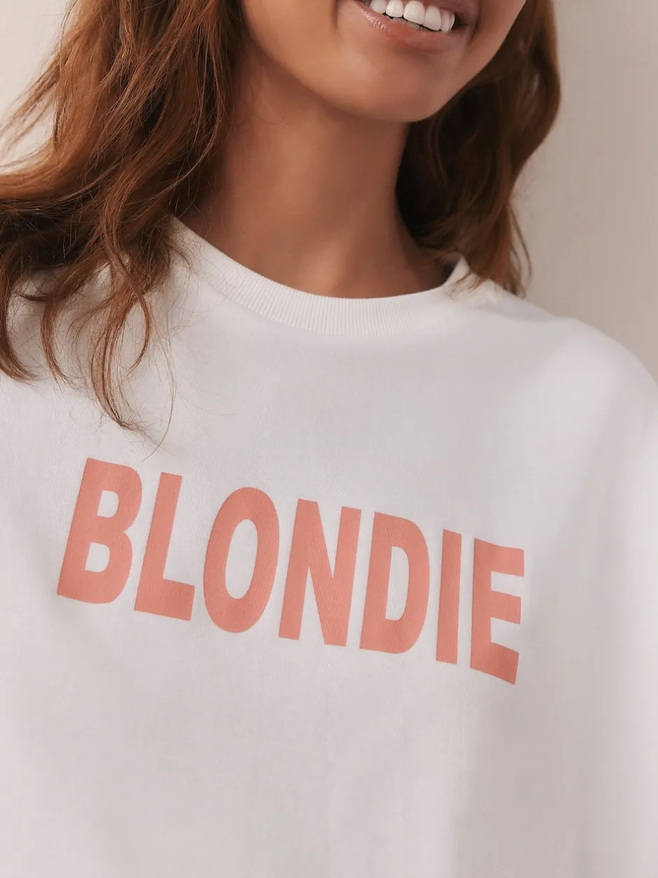 Next Bande blanche/bleue - Pyjama Blondie à manches courtes New