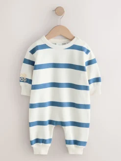 Next - Barboteuse en molleton bébé (0mois à3ans) Bande bleue Clearance