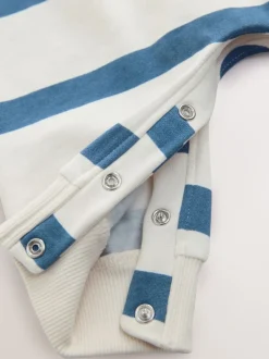 Next - Barboteuse en molleton bébé (0mois à3ans) Bande bleue Clearance