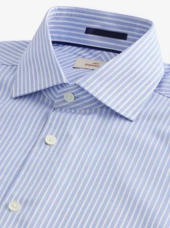 Next Bande bleue - Coupe ajustée  Signature Chemises de nuit en coton Pima texturé avec col découpé Sale