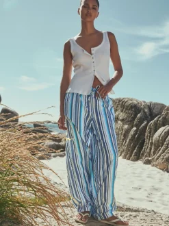 Next Bande bleue - Pantalon large à enfiler Online