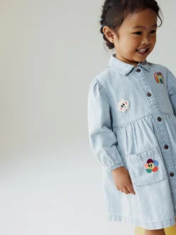 Next Bande bleue - Robe en coton à manches longues (3mois8ans) Sale