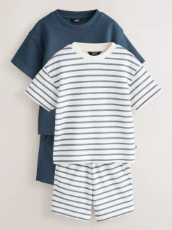 Next Bande bleue/blanche - Ensemble t-shirt et short à manches courtes Lot de 2 (3mois7ans) Best