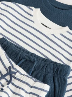 Next Bande bleue/blanche - Ensemble t-shirt et short à manches courtes Lot de 2 (3mois7ans) Best
