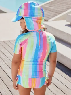 Next Bande d'arc-en-ciel - Ensemble de bain Sunsafe à manches courtes (3mois à10ans) Discount