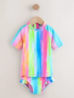 Next Bande d'arc-en-ciel - Ensemble de bain Sunsafe à manches courtes (3mois à10ans) Discount