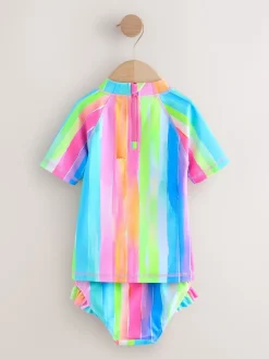 Next Bande d'arc-en-ciel - Ensemble de bain Sunsafe à manches courtes (3mois à10ans) Discount