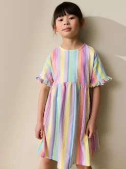 Next Bande d'arc-en-ciel - Manches courtes Jersey Robe (3-16yrs) Clearance