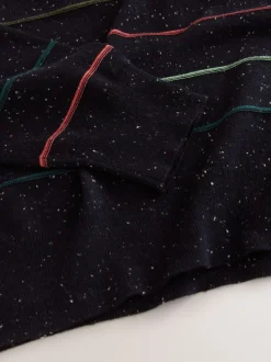 Next - Pull col rond riche en coton au toucher doux Bande d'arc-en-ciel Hot