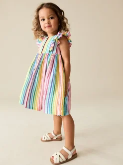 Next Bande d'arc-en-ciel - Robe à manches à double volant (3mois8ans) Hot