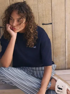 self. Bande marine - soi-même. Pyjama à manches courtes