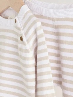 Next Bande neutre - Ensemble Bébé (0mths-2yrs) - Top et jambières en tricot New
