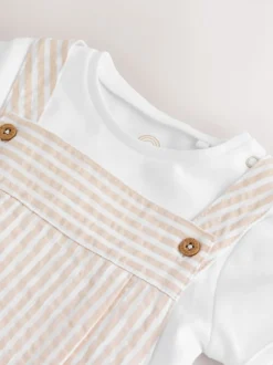 Next Bande neutre - Ensemble bébé salopette et body tissé (0mois-2ans) Best