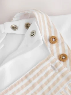 Next Bande neutre - Ensemble bébé salopette et body tissé (0mois-2ans) Best