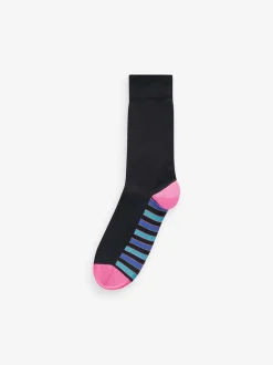 Next Bande noire - Lot de 12 - Chaussettes riches en coton pour homme Clearance
