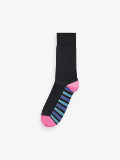 Next Bande noire - Lot de 12 - Chaussettes riches en coton pour homme Clearance