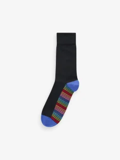 Next Bande noire - Lot de 12 - Chaussettes riches en coton pour homme Clearance