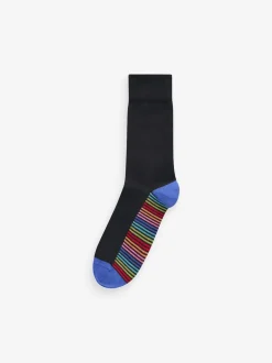 Next Bande noire - Lot de 12 - Chaussettes riches en coton pour homme Clearance