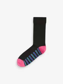 Next - Lot de 7 - Chaussettes riches en coton pour homme Bande noire Online