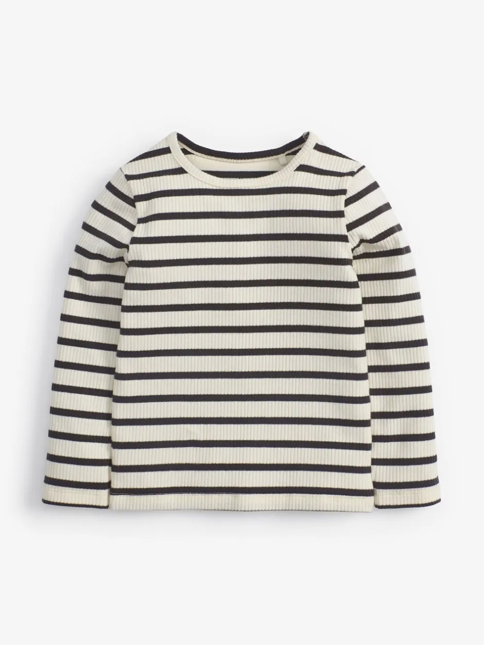 Next Bande noire/blanche - T-shirt à manches longues en coton riche (3mths-7yrs) Clearance