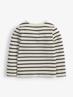 Next Bande noire/blanche - T-shirt à manches longues en coton riche (3mths-7yrs) Clearance