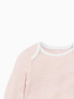 Mori Bande rose - Body à encolure enveloppe à manches longues New