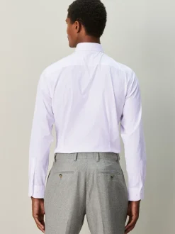 Next Bande rose - Chemise habillée à manches longues riche en coton Clearance